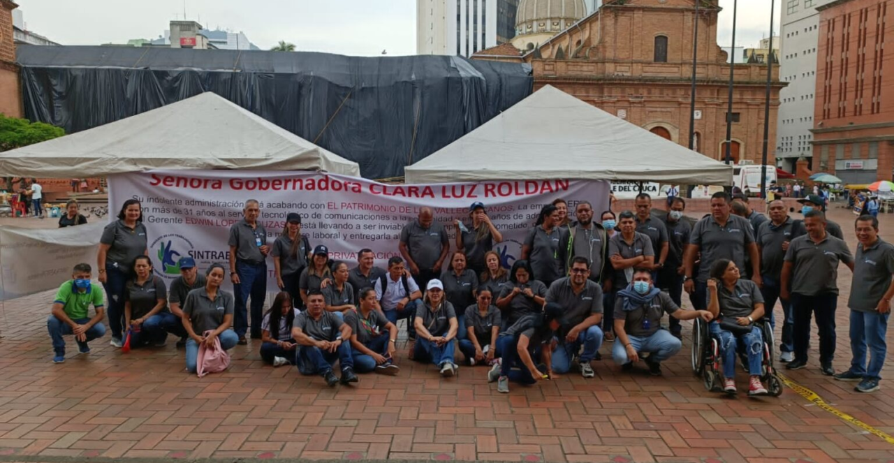 Protesta empleados ERT
